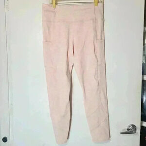Zuda Pink Leggings Size Pockets High Waist Sz L
